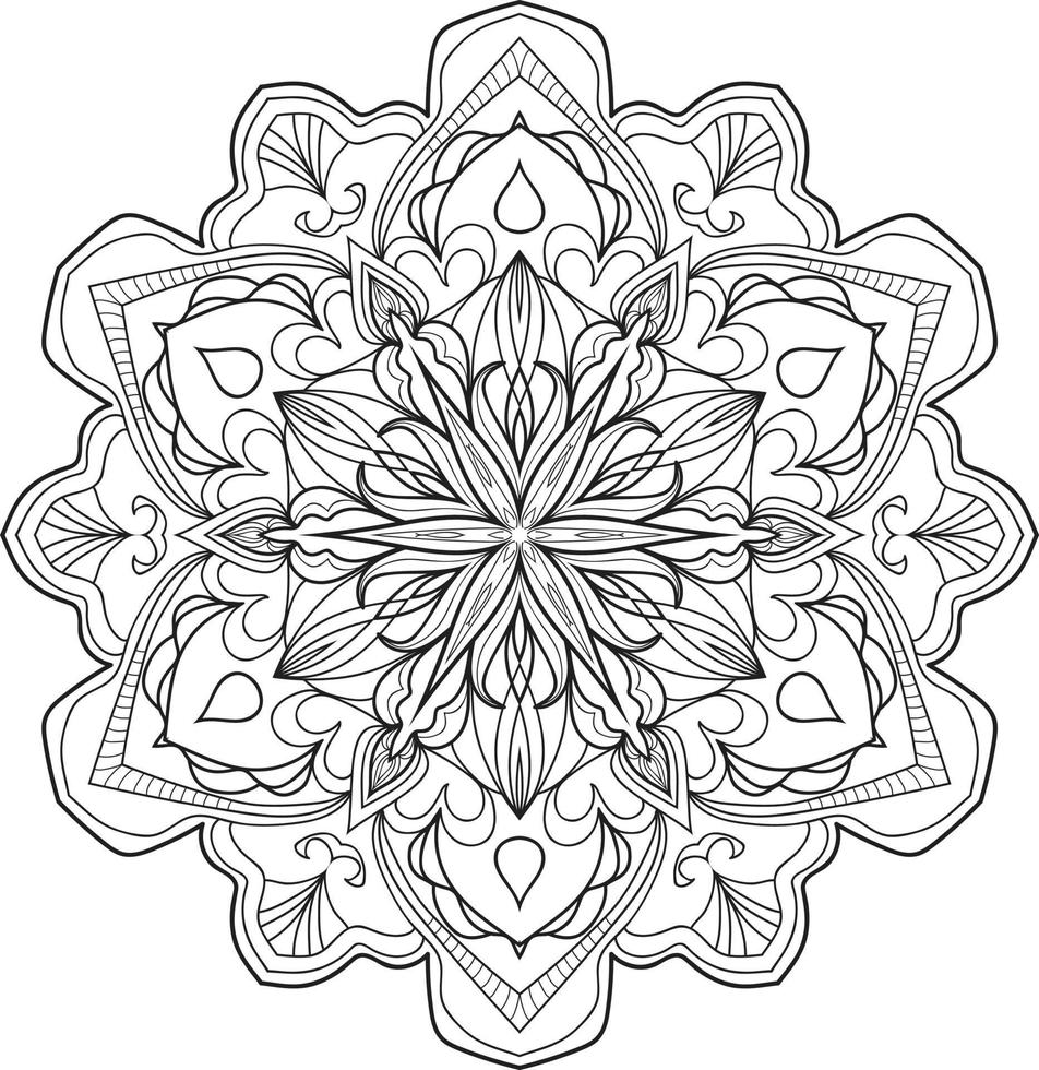 vecteur gratuit de fleur de mandala en noir et blanc