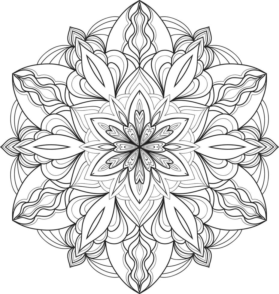 vecteur gratuit de fleur de mandala en noir et blanc