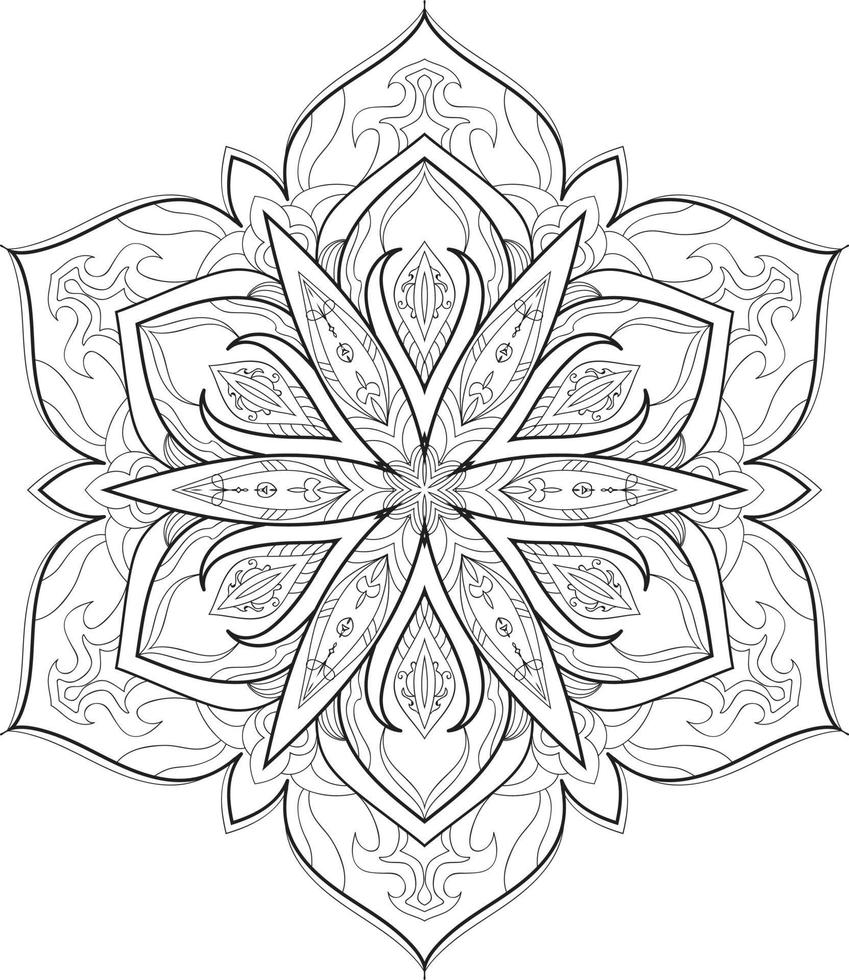 vecteur gratuit de fleur de mandala en noir et blanc