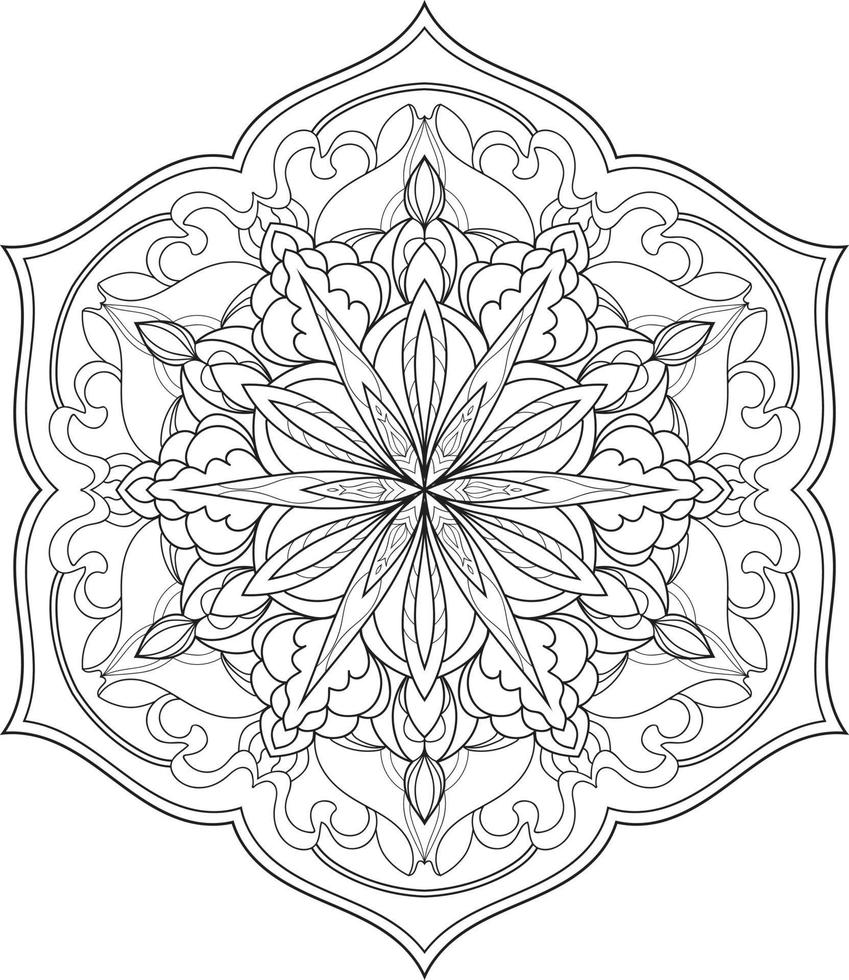 vecteur gratuit de fleur de mandala en noir et blanc