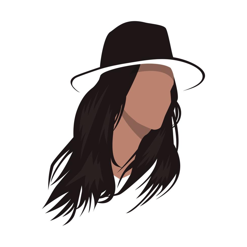 logo de mode de chapeau de tête de femme pour les femmes vecteur