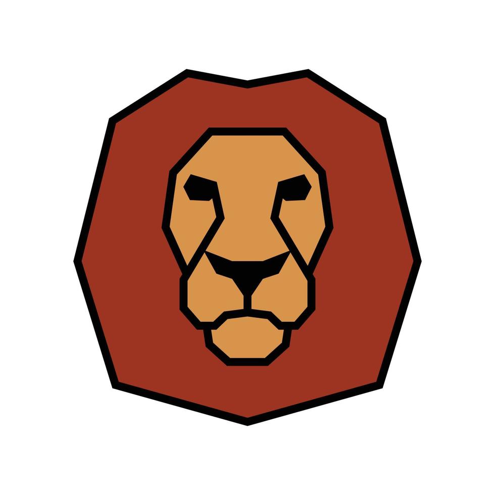 logo icône tête de lion vecteur