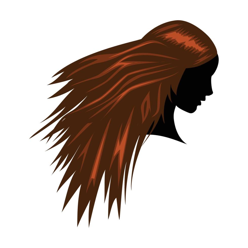 logo cheveux brun doré vecteur