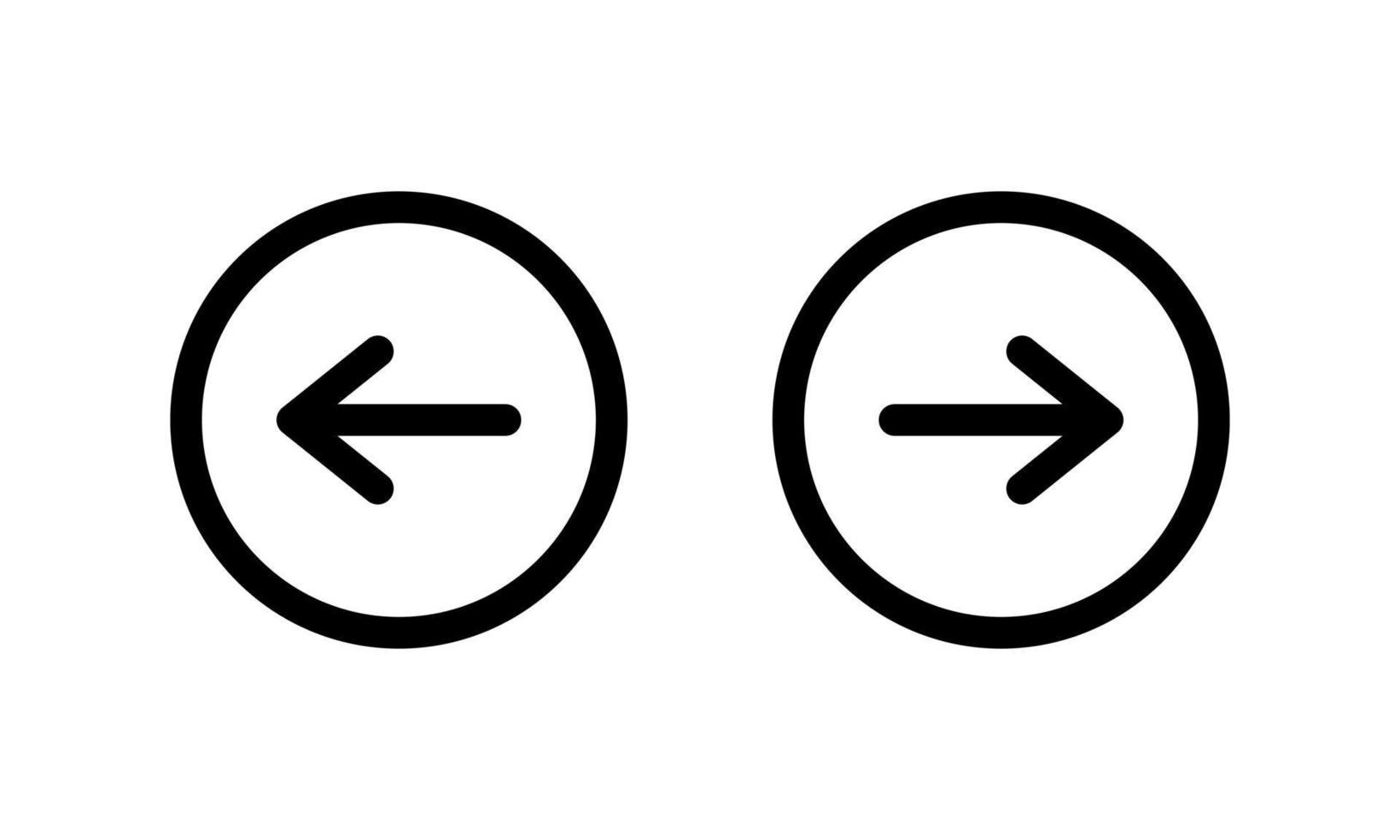 tournez le vecteur d'icône de flèche droite et gauche dans la ligne de cercle