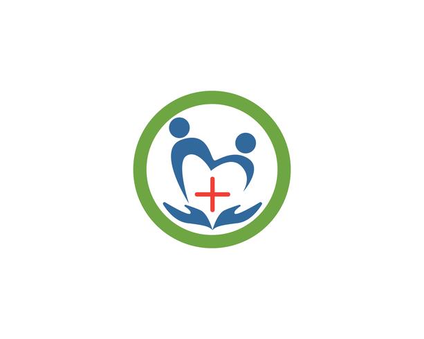Modèle de vecteur de logo de soins de santé personnes