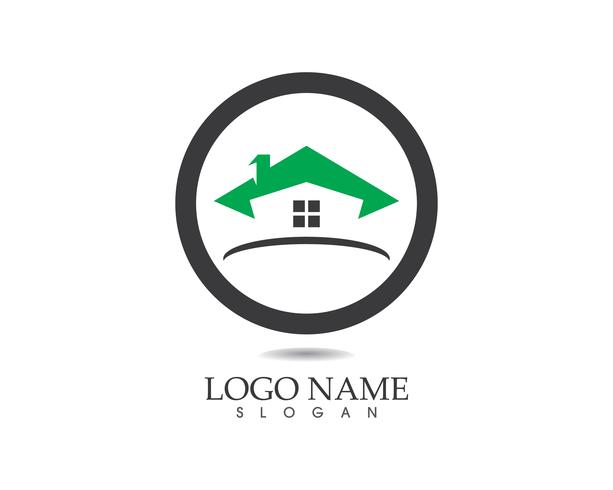 Modèle de vecteur de construction de logo maison