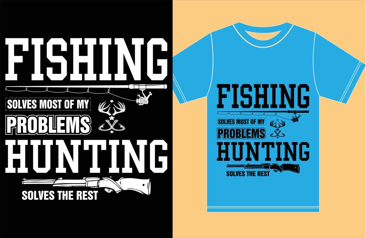 conception de t-shirt de pêche et de chasse. vecteur