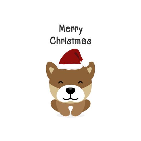 Joyeux Noël chien Cartoon Chien. Illustration vectorielle vecteur