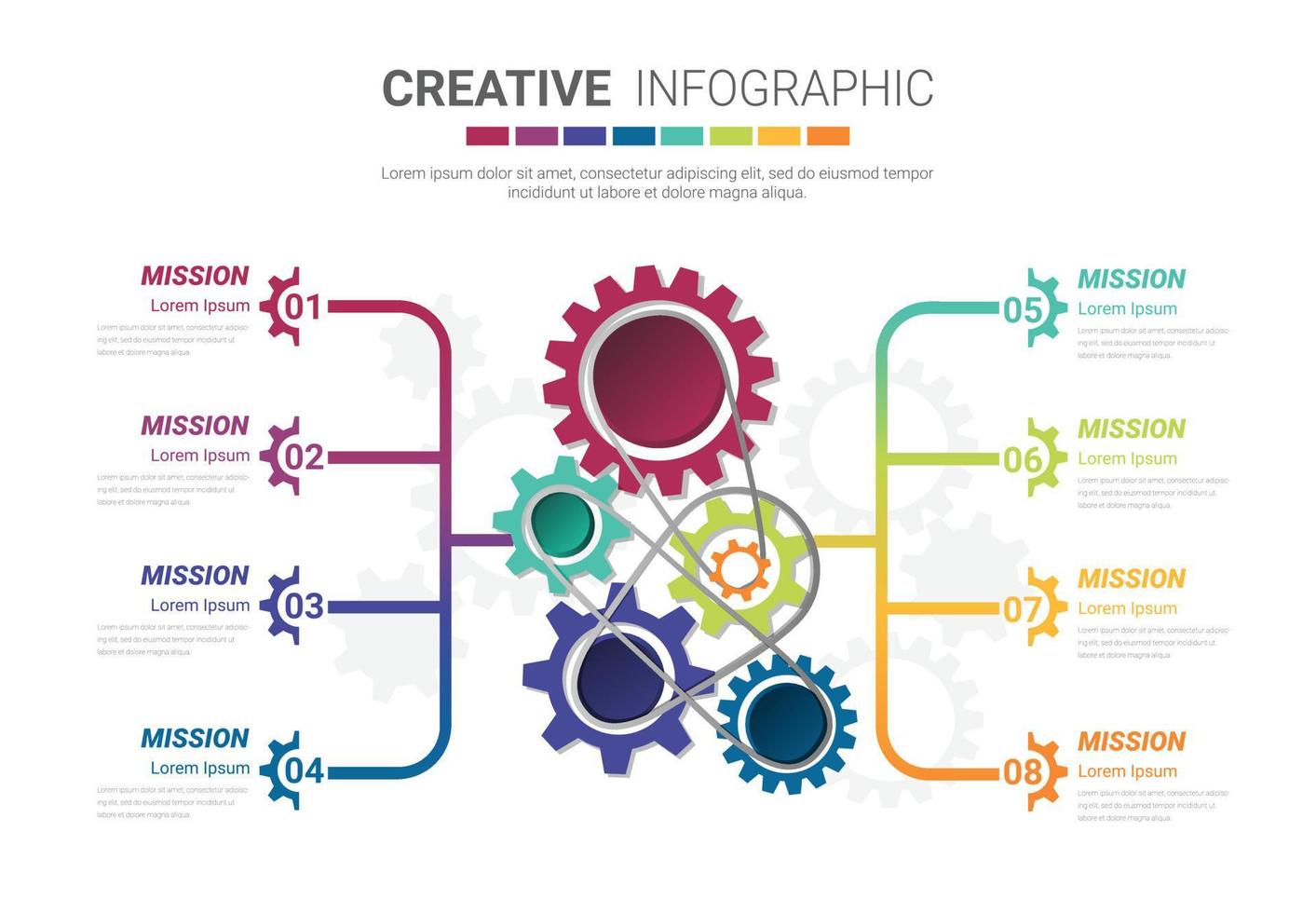 infographie de l'industrie, style d'engrenage. vecteur