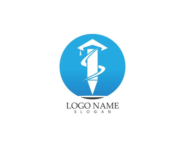 Modèle de logo de l&#39;éducation de stylo vecteur