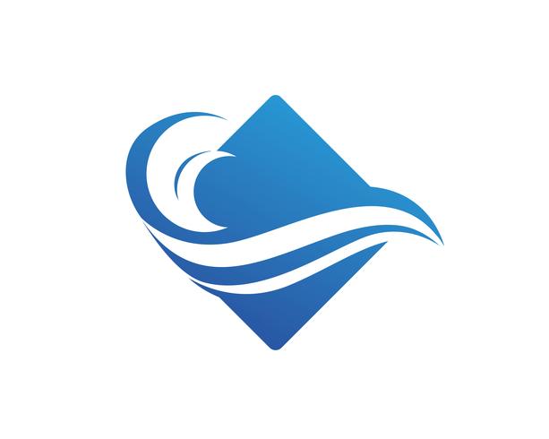 logo de la plage de vagues vecteur