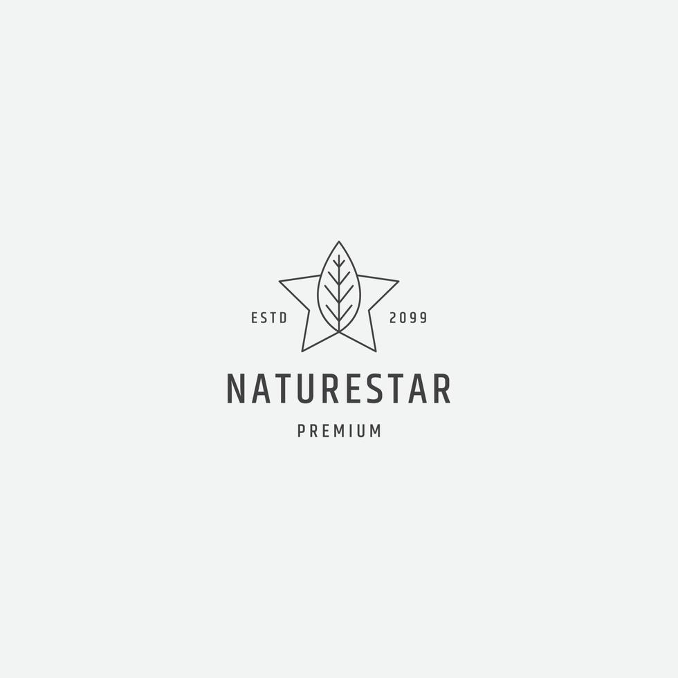 modèle de conception d'icône de logo nature star line vecteur