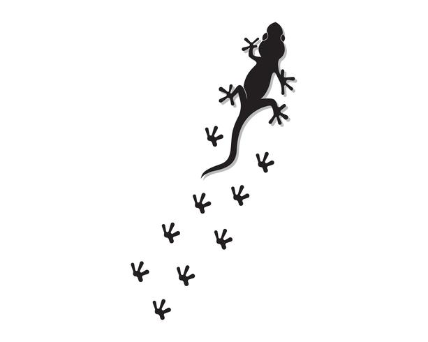 Lézard caméléon gecko silhouette noir vecteur noir