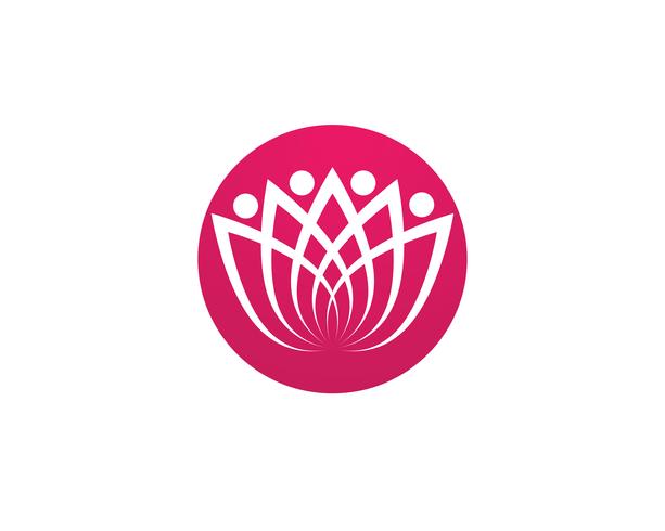 Logo de fleur de Lotus et modèle de vecteur de symboles