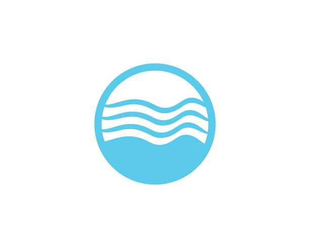 Modèle de vecteur logo et plage de vagues