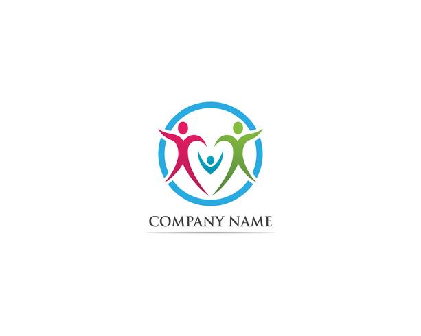 Adoption et soins communautaires Logo template vecteur