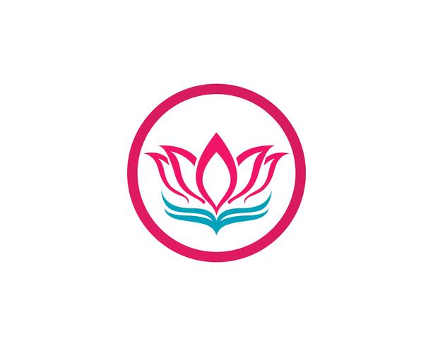 Logo de fleur de Lotus et modèle de vecteur de symboles