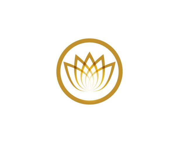 Logo de fleur de Lotus et modèle de vecteur de symboles