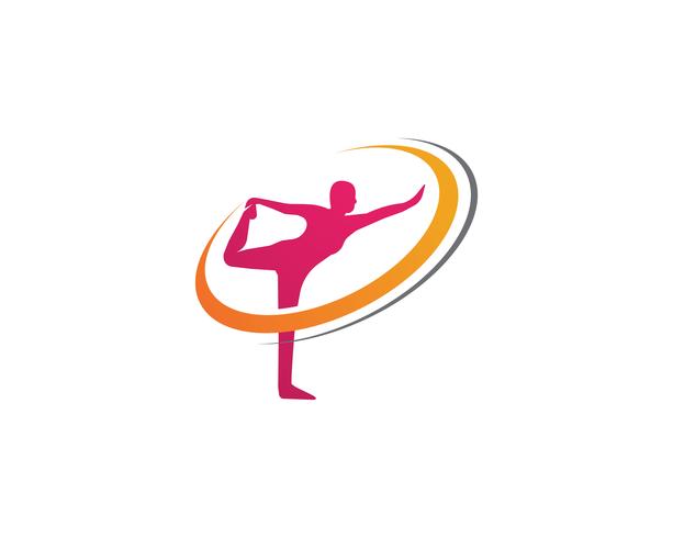 Symboles du logo du corps athlétique yoga vector icons