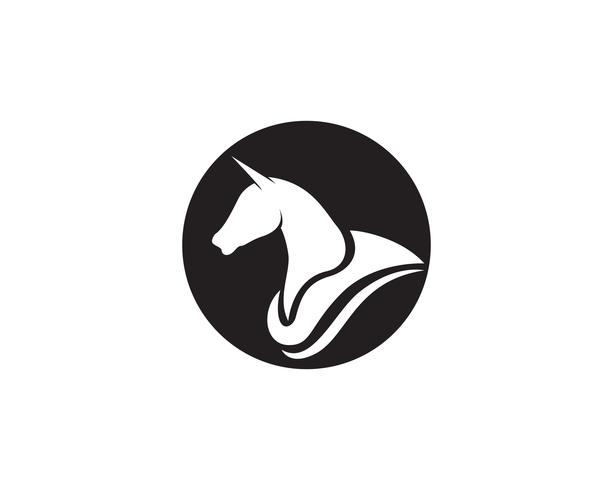 Tête de cheval noir Logo Template Vecteur