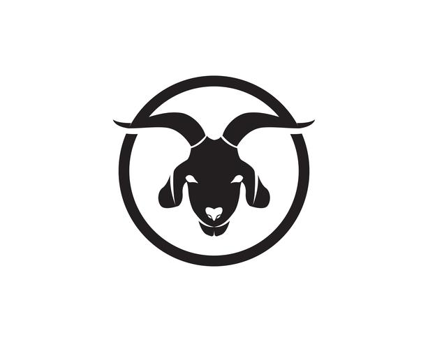 Logo vectoriel animaux chèvre noir et symbole