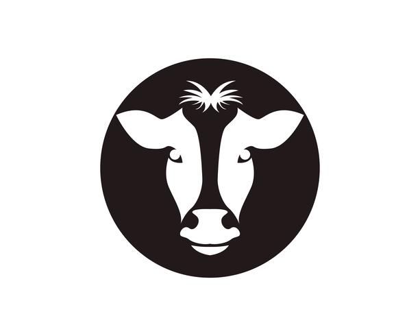 Symboles tête de vache et modèle de vecteur de logo