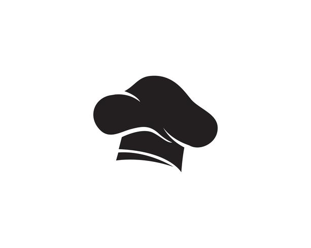 Logo de chapeau de chef et icône de vecteur de couleur noire symboles