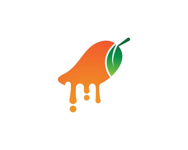 Symbole de logo vectoriel fruits mangue
