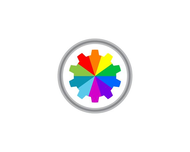 Gear rainbow Logo Template vecteur conception d&#39;icône illustration