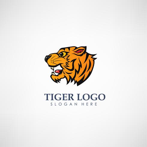 Modèle de logo de concept tête de tigre. Label pour la chasse, entreprise ou organisation. Illustration vectorielle vecteur