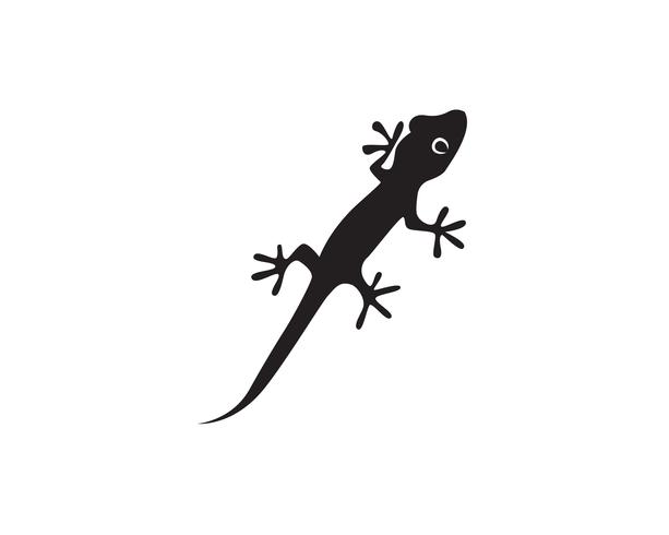 Lézard caméléon gecko silhouette vecteur noir