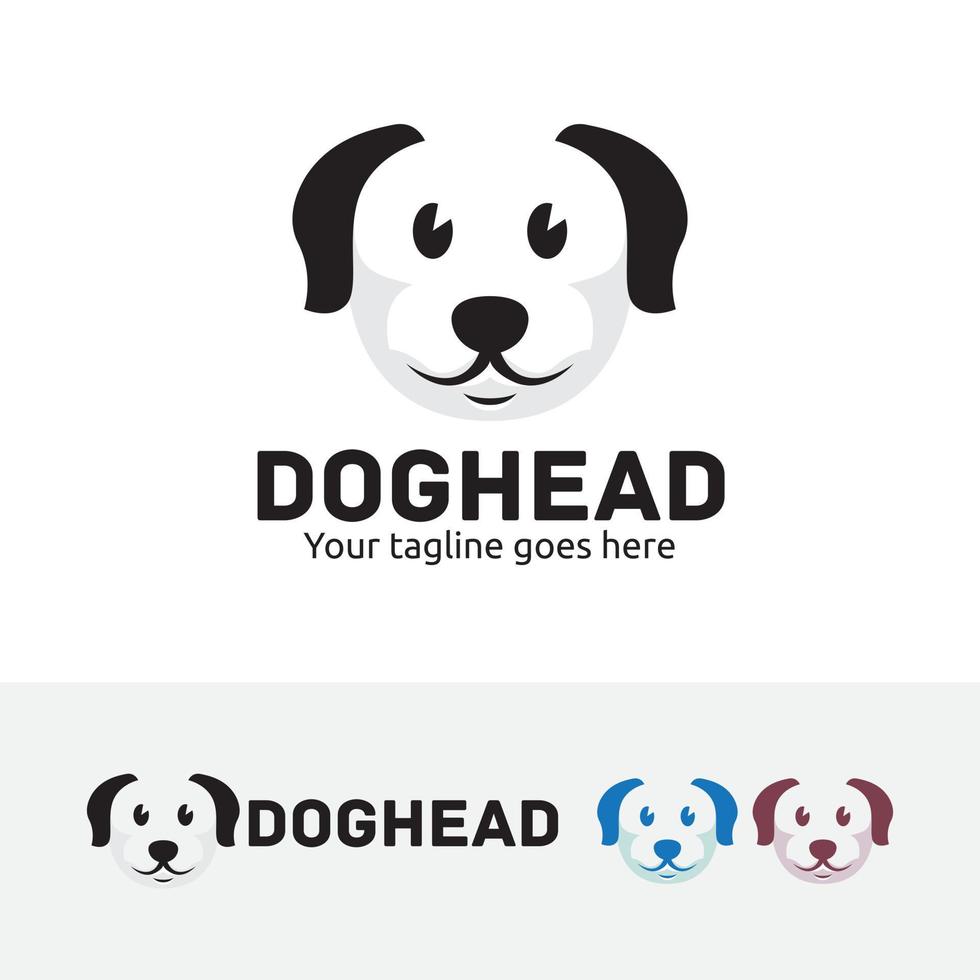 création de logo de tête de chien vecteur