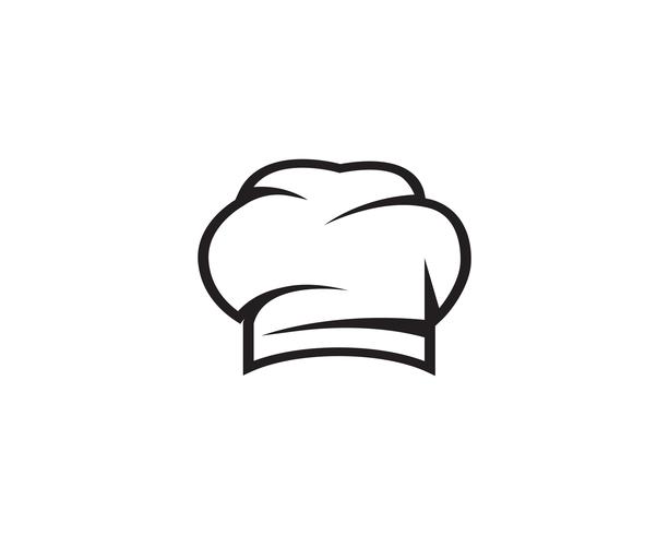 Logo de chapeau de chef et icône de vecteur de couleur noire symboles