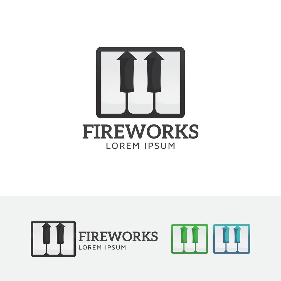 création de logo de feux d'artifice de musique vecteur