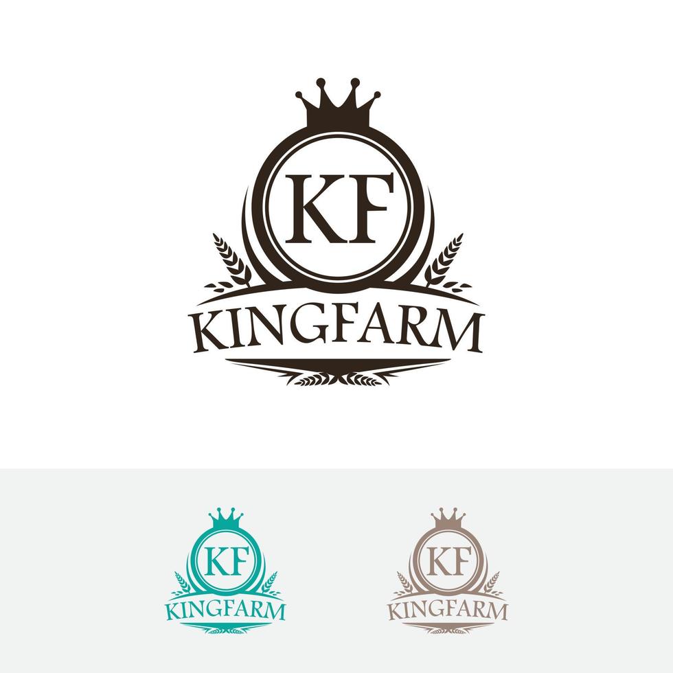 création de logo de ferme royale vecteur