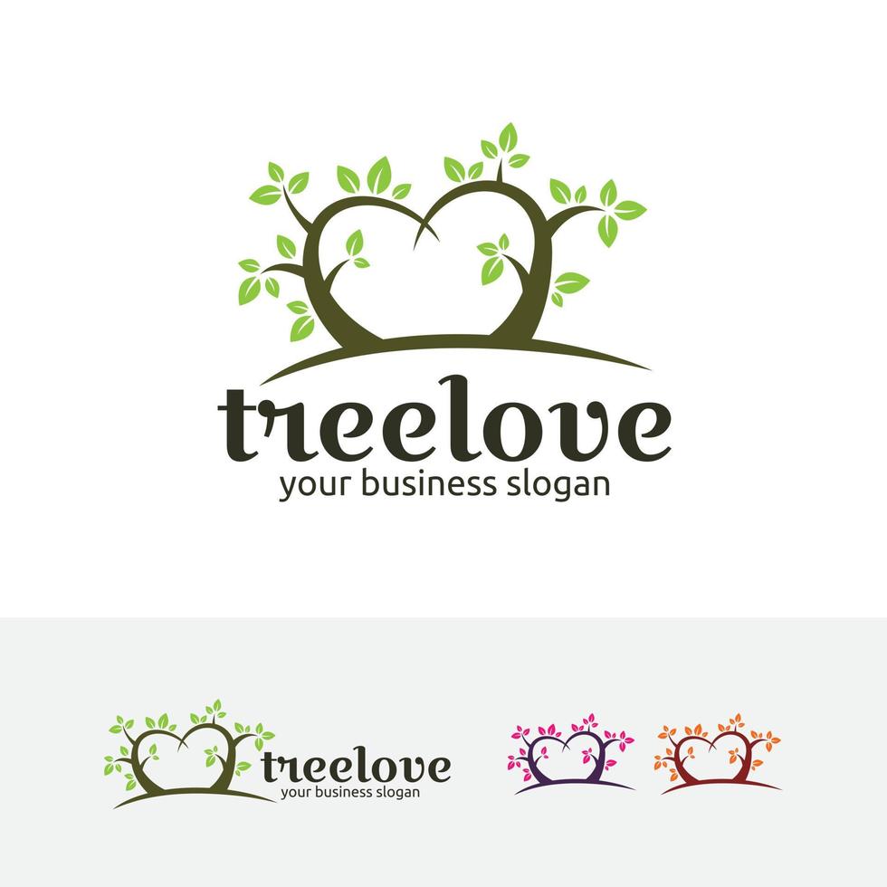 modèle de conception de logo vectoriel arbre