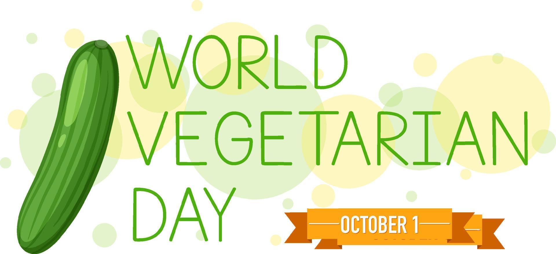 affiche de la journée mondiale des légumes avec un concombre vecteur