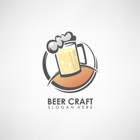 Modèle de logo de concept de bière artisanale. Modèle d&#39;étiquette ou symbole ... Illustration vectorielle vecteur