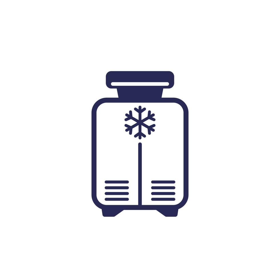 cryothérapie, icône cryosauna sur blanc vecteur