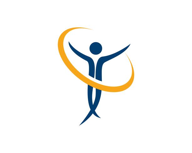 Logo de personnes de santé et symboles succès santé vecteur