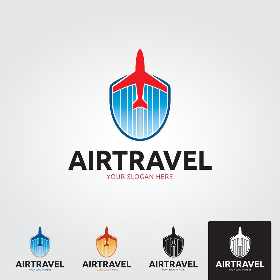 modèle de logo de voyage aérien minimal - vecteur