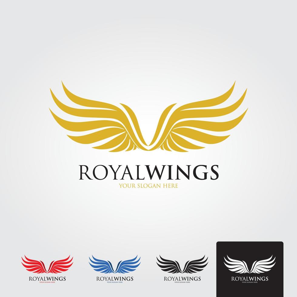 modèle de logo ailes royales minimales - vecteur