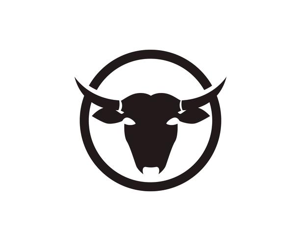 Symboles tête de vache et modèle de vecteur de logo