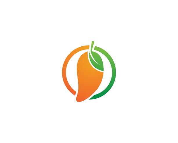 Symbole de logo vectoriel fruits mangue