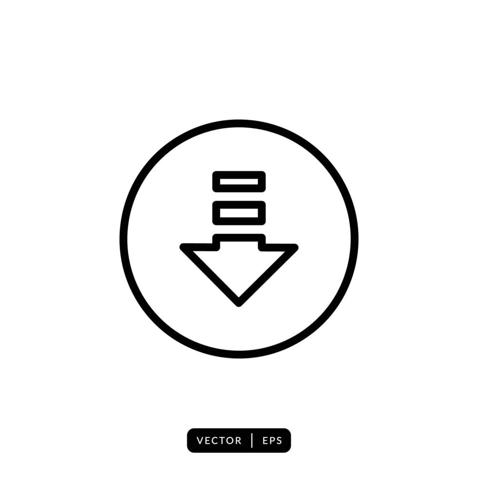 vecteur d'icône de téléchargement - signe ou symbole
