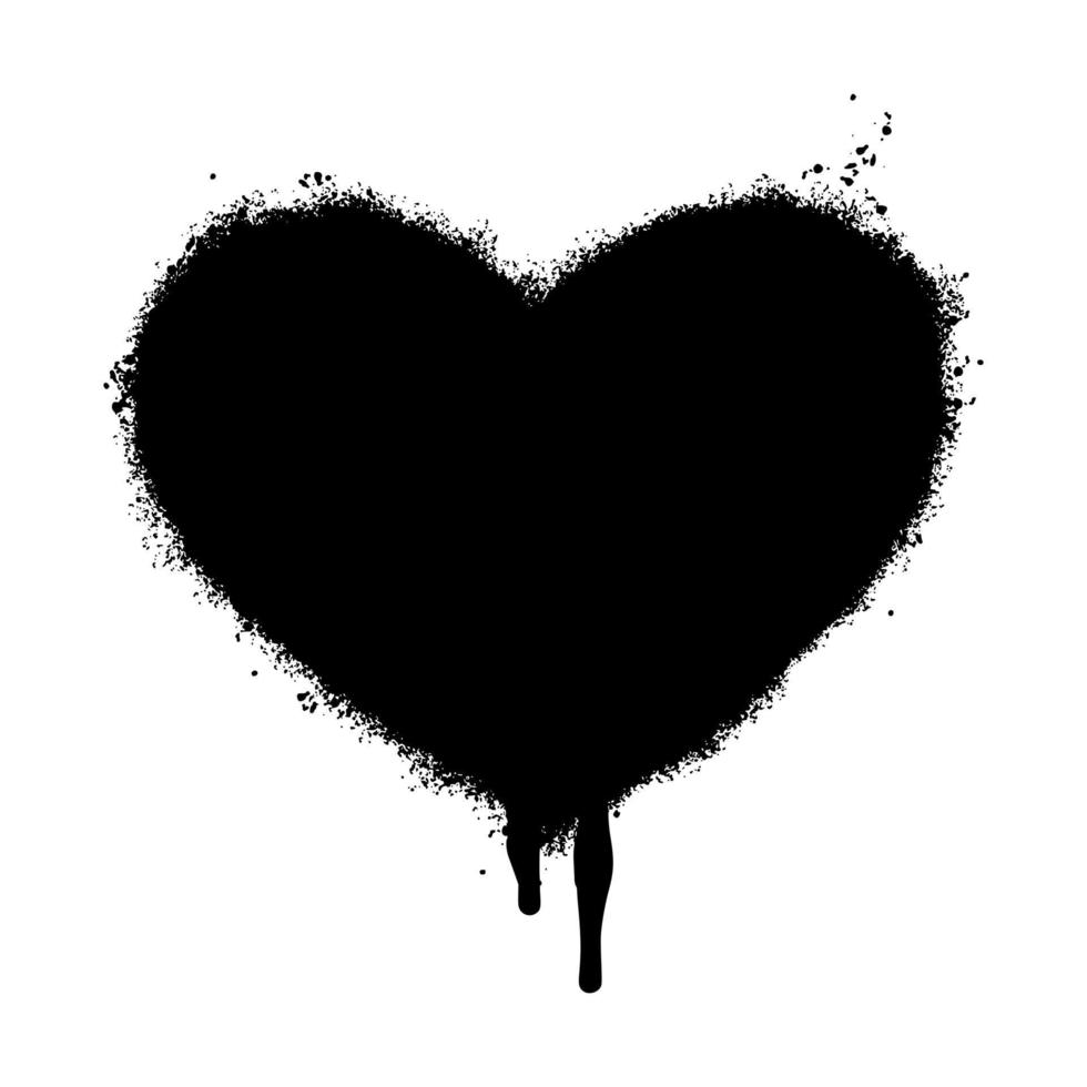 icône de coeur graffiti pulvérisé isolé sur fond blanc. illustration vectorielle. vecteur