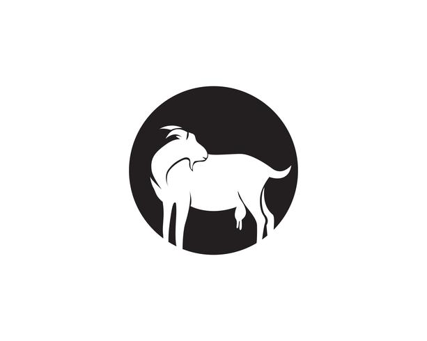 Logo vectoriel animaux chèvre noir et symbole