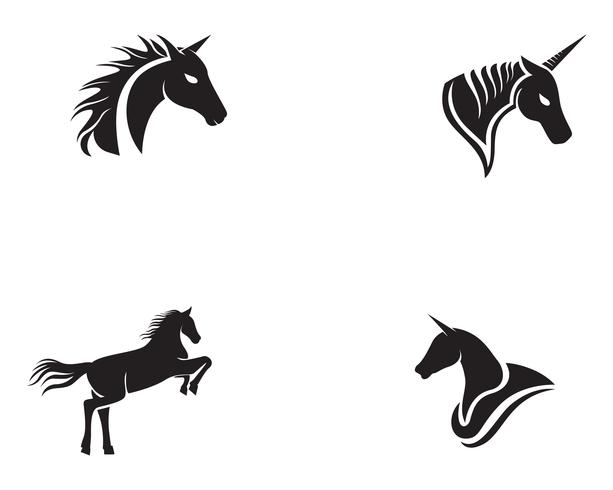 Tête de cheval noir Logo Template Vecteur