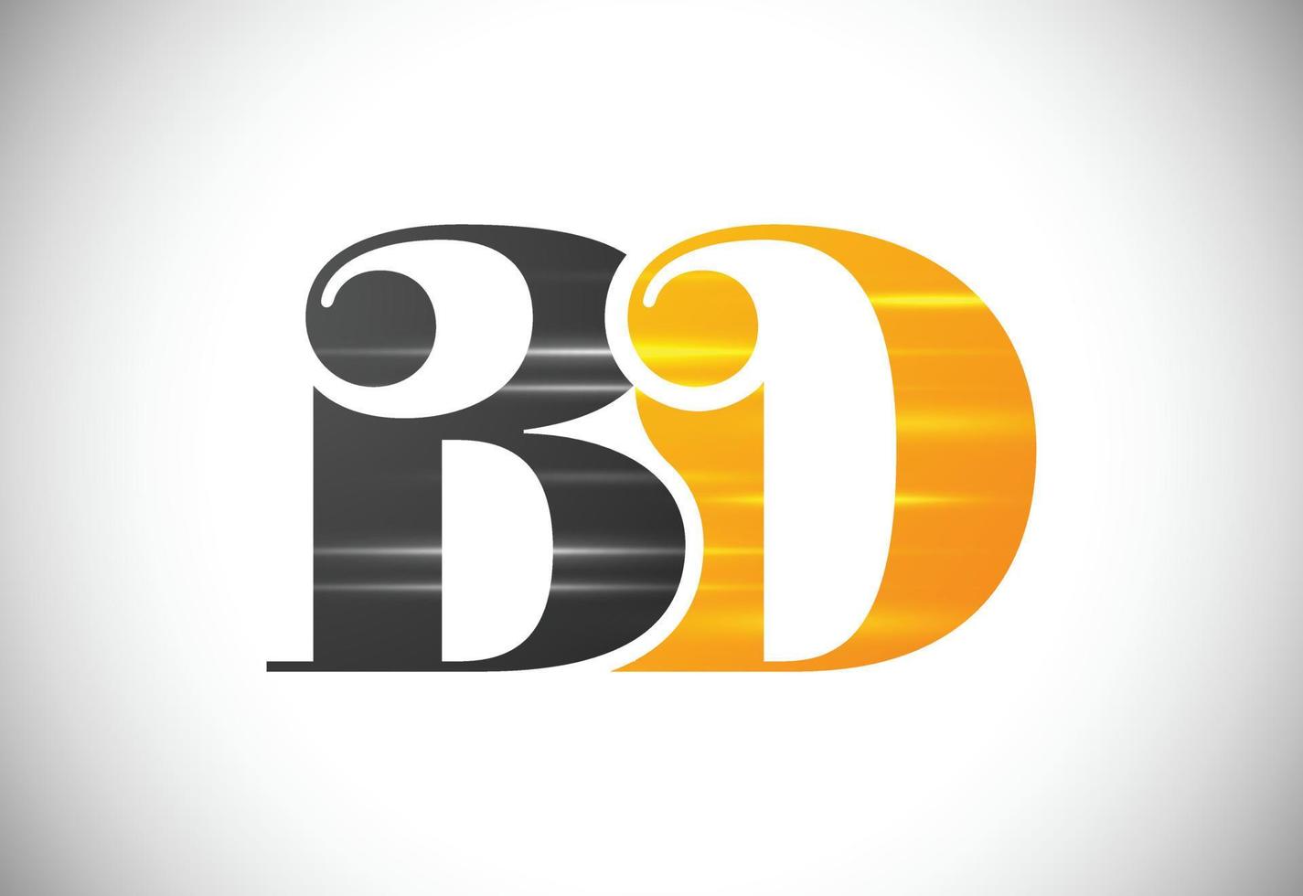 lettre initiale vecteur de conception de logo bd. symbole de l'alphabet graphique pour l'identité de l'entreprise