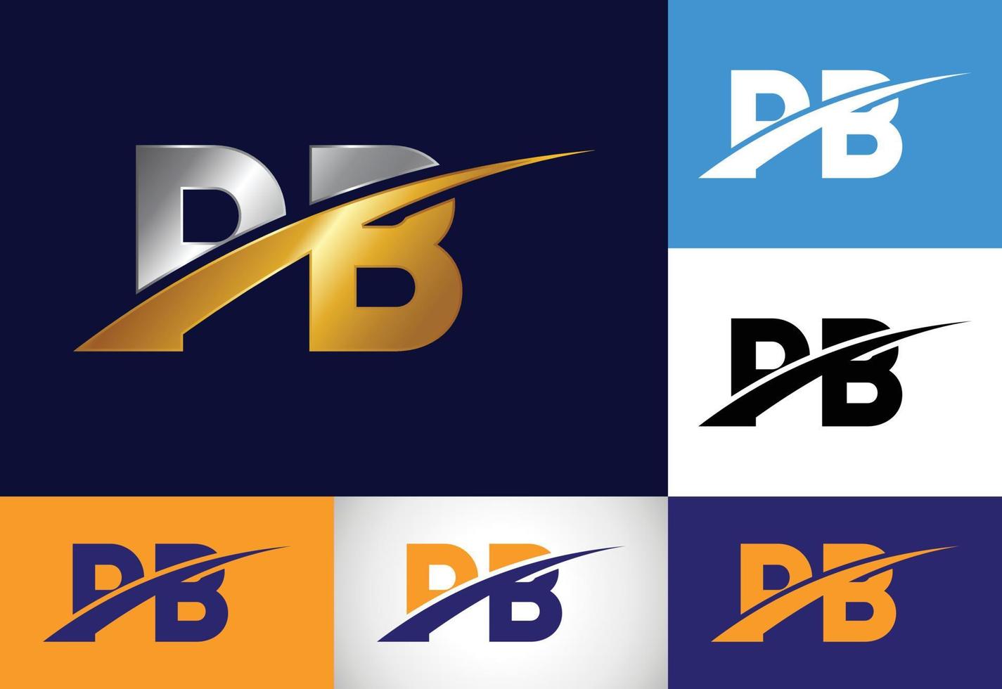 vecteur de conception de logo de lettre initiale pb. symbole de l'alphabet graphique pour l'identité de l'entreprise